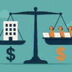 A frustrated Australian SME owner in Melbourne reviewing a high marketing budget, considering local vs offshore operations.