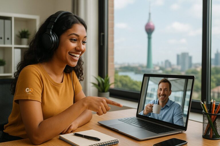 frustrated Melbourne business owner overwhelmed by managing social media on a laptop.