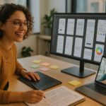 Side-by-side comparison of a confusing website interface versus a clean, user-friendly mobile app design