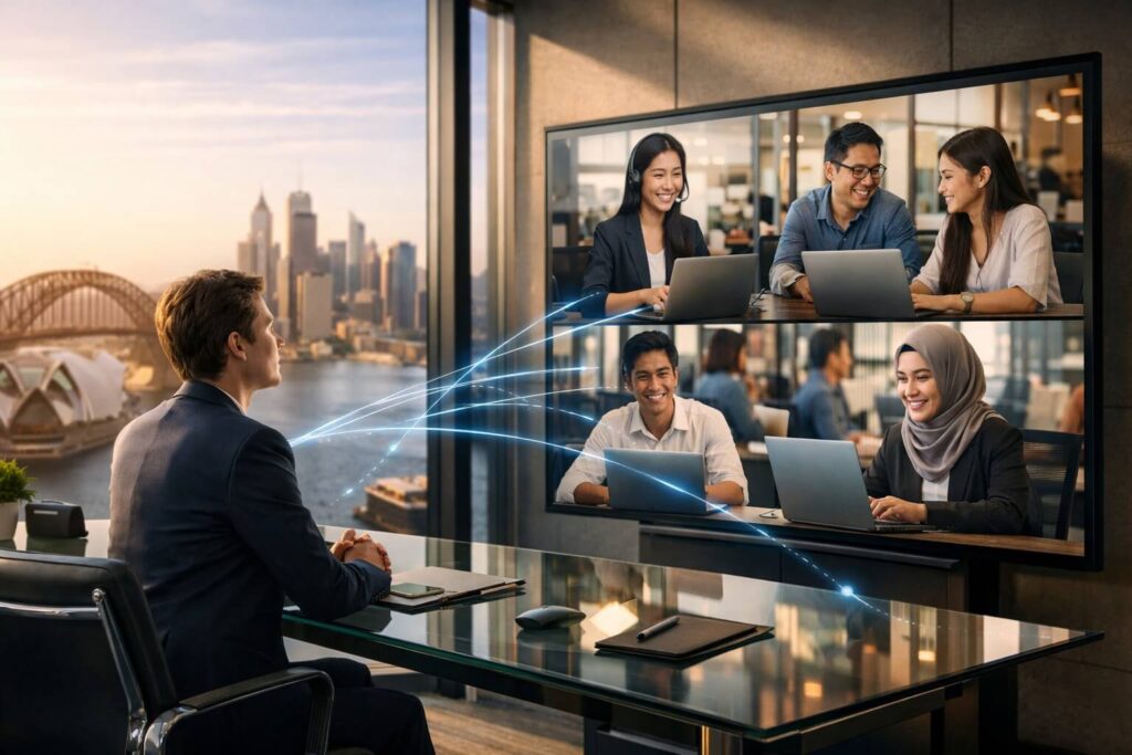 Comparison chart of Direct Hiring vs Offshore Agency models for Australian businesses."