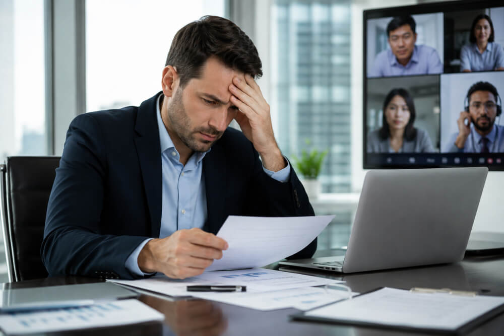 Illustration showing the warning signs of unprofessional behavior from offshore agencies affecting Australian businesses