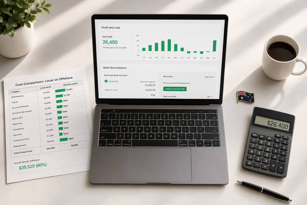Offshore accounting staff for Australian firms 2026 - Xero bookkeeper cost comparison, Webco Talent"
