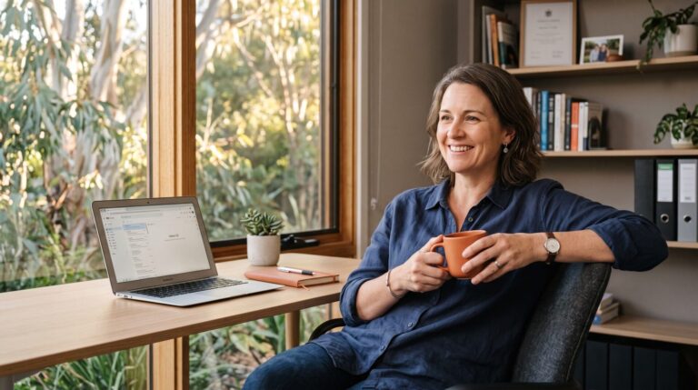 Australian business owner reclaiming five extra hours a week by delegating admin to an offshore assistant.