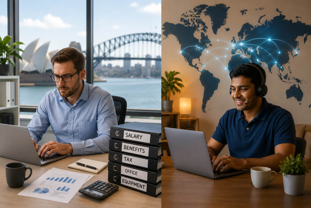 "Real cost of hiring a developer locally vs offshore in Australia 2026 — fully loaded cost comparison, Webco Talent"